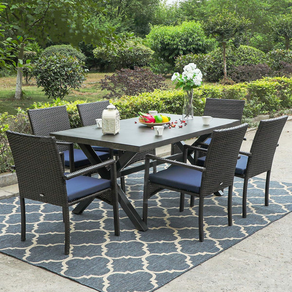 Latitude Run® Angelgabriel Patio Garden 7 Piece Dining Set with